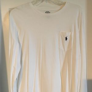 White polo Ralph Lauren long sleeve t shirt